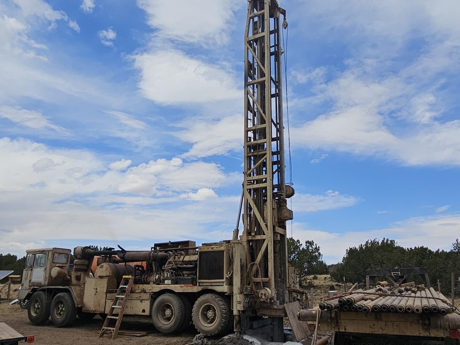 A well drilling truck